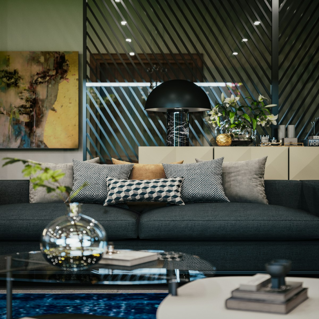 Textures in a unique living room with personality